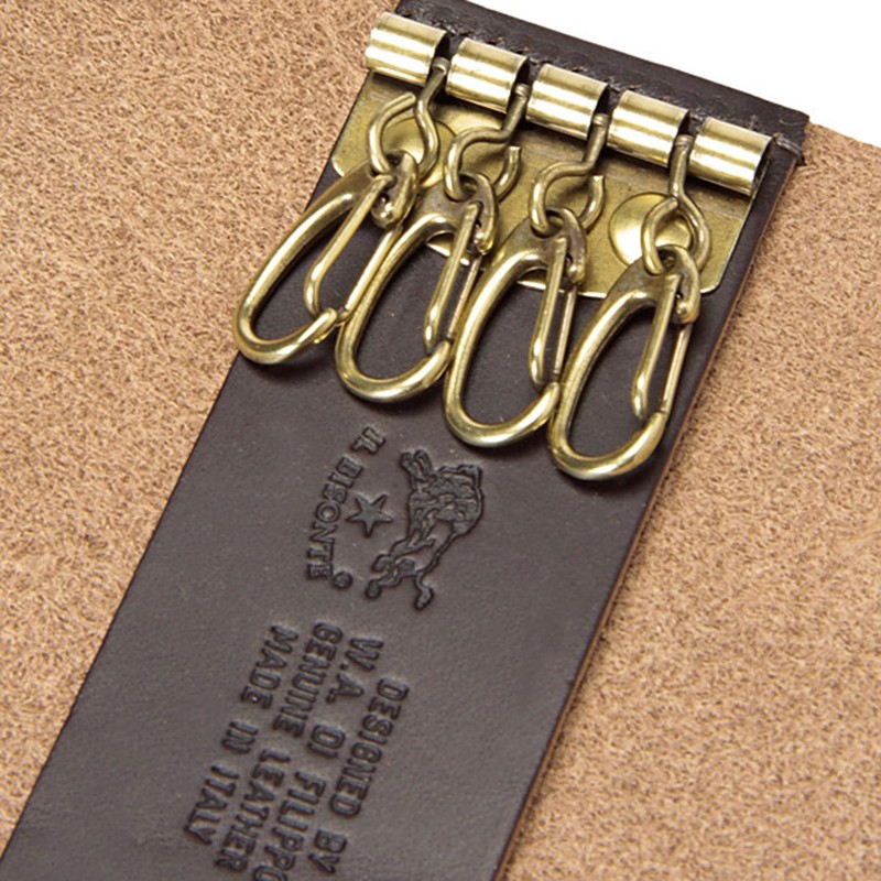 IL BISONTE Key Case, Leather, Genuine Leather, Cowhide Leather, Women's,