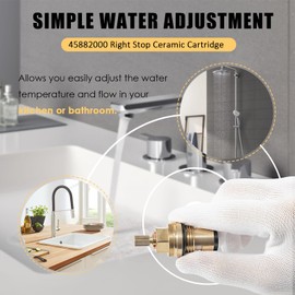 45882000 Hot Cartridge Replacement for Grohe Ceramic cartridge - 1/2" - 1/4 Turn - Anti-Clockwise Open,90 Degrees Right Hand Stop.