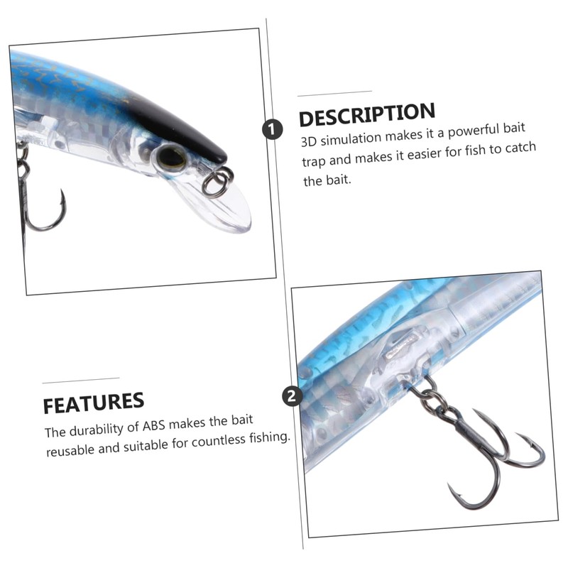 KOMBIUDA Bionic Simulation Fishing Bait Lifelike Minnow Lure Dazzling Reflection