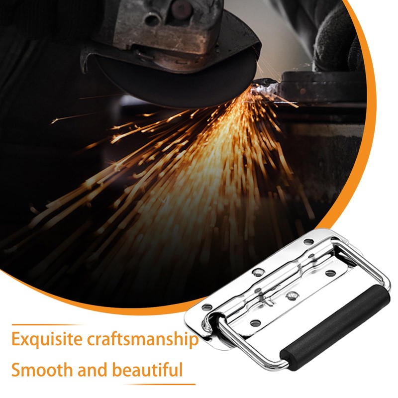 Brateuanoii Pack of 4 Stainless Steel Handle Carry Handle, Folding