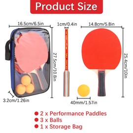 Table Tennis Bat Set Table Tennis Trowel Table Tennis Set Table Tennis Racket Ping Pong Set for Children Adults with 2 Table Tennis Bats 3 Table Tennis Balls 1 Table Tennis Bag