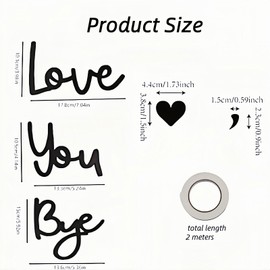 Love You Bye Sign Above Door - Metal/Wooden Wall Decor for Bedroom & Living Room, Romantic Home Gift for Couples with No-Drill Adhesive