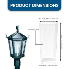 American Mantle Tempered Beveled Glass Pane for Outdoor Gaslights | Replacement Heat-Resistant Panel | Size 3.87"x9"x2.75" | Durable Clear Glass | Weatherproof for Gaslight Fixtures