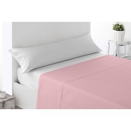 Miracle Home. Soft and Cosy Flat Sheet 100% Brushed Microfibre, Wrinkle Free and Anti-Peeling. 210 x 270 cm (135 cm) - Pink