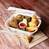 ENCASE Biodegradable Sugarcane Clamshell Takeaway Box 7 x 5 Inch