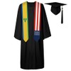 72 Inch St Vincent Flag and USA Flag Graduation Sash
