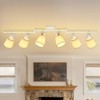 LTBLIGHT 6-Light Track Lighting Fixture, Adjustable White Ceiling Spots with