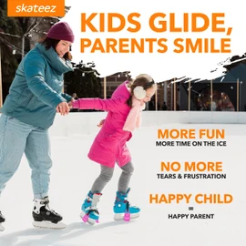 Skateez Skate Trainers for Ice Skates - Ice Skate Trainer for Kids, Toddlers, Youth & Beginners | Skate Trainer Kids | Learn to Skate Aid (Small, Orange)