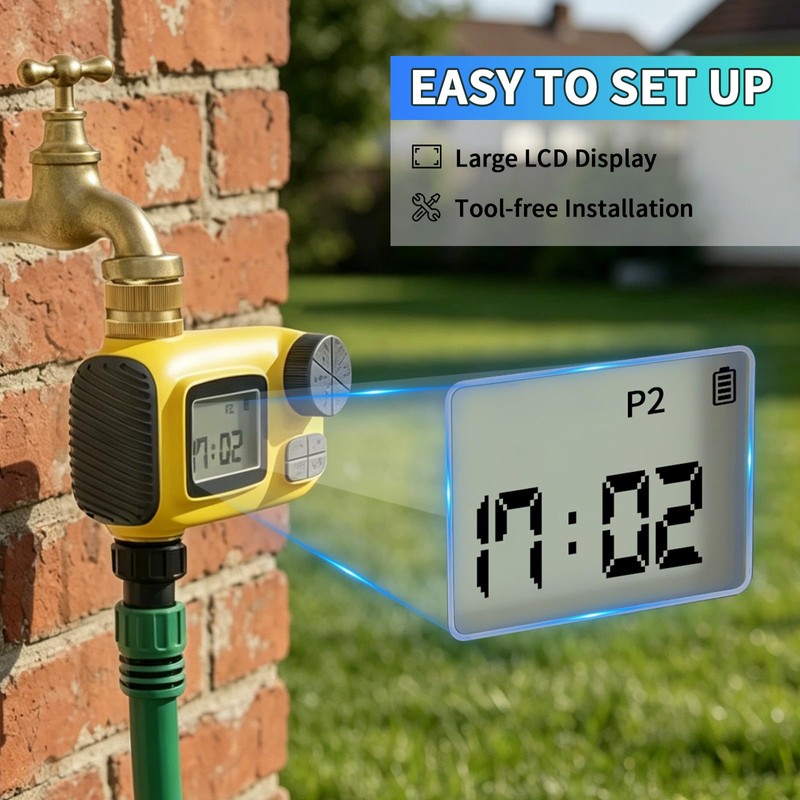 Boltigen Upgraded Water Hose Timer with Brass Inlet & Outlet,