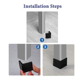 sourcing map Pack of 10 Corner Protection Covers Foot Caps Floor Protectors L Type 30 mm x 30 mm Black