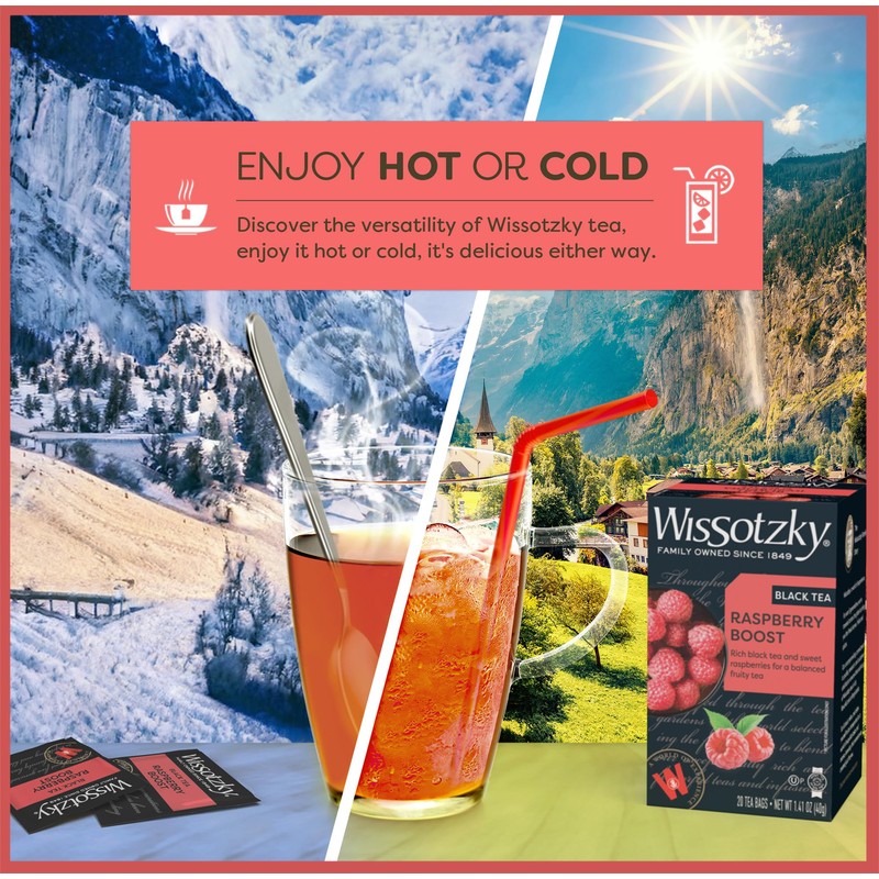 Wissotzky Raspberry Boost Black Tea (3 Pack - 60 Tea
