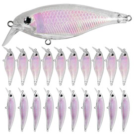 Ghanneey Laser Unpainted Blanks Crankbaits with 3D Eyes Fishing Hard Lures DIY Making Kit for Saltwater or Freshwater