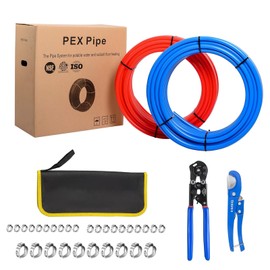 (Pipe&Combo Kit) EFIELD Pex-B Pipe Blue & Red 1/2" 2 x100ft with 2 IN 1 Pex Crimping,Removal and Cutter Tool Kit