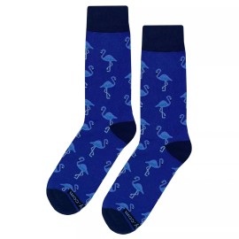 Sockfly NWT Odd Flamingo Dress Socks Novelty Men 8-12 Blue Crazy Fun Sockfly
