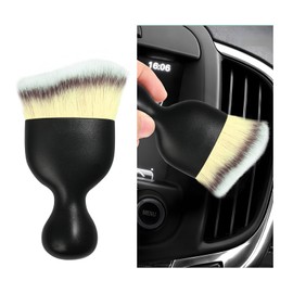 Dickno Car Interior Dust Brush, Soft Scratch Free Auto Detailing Brushes, Universal Vehicle Interior Cleaning Tool for Automotive Dashboard, Air Vents, Leather(Beige)