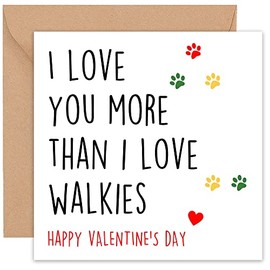 Valentines Card - Valentines Card Dog Theme - Valentines Card Him - Valentines Card Funny Husband - Wife Girlfriend Boyfriend Her Gay - Cute Naughty Large -14cm