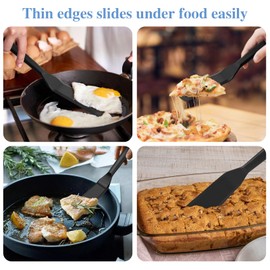 Armrouns Mini Brownie Serving Spatula - Omelet Pancake Spatula Turner. Heat Resistant Silicone Thin Spatula, Long Scraper Spatulas for Cooking, Pancake, Pizza.