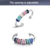 2 Pcs Stainless Steel Finger Rings,Multicolor Relief Spinner Rings (blue+white)