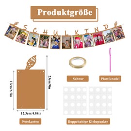 Schulkind Photo Garland, School Child Garland Decoration, Kraft Paper School Decoration, Hanging Start of School Garland, Photo Banner for Boys and Girls, School Start Decoration