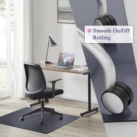 Natsukage Glass Chair Mat, 42" x 42" x 1/4" Thick Tempered Glass Office Chair Mat for Carpet or Hardwood Floor - Effortless Rolling, Easy to Clean, Best for Your Home or Office Floor