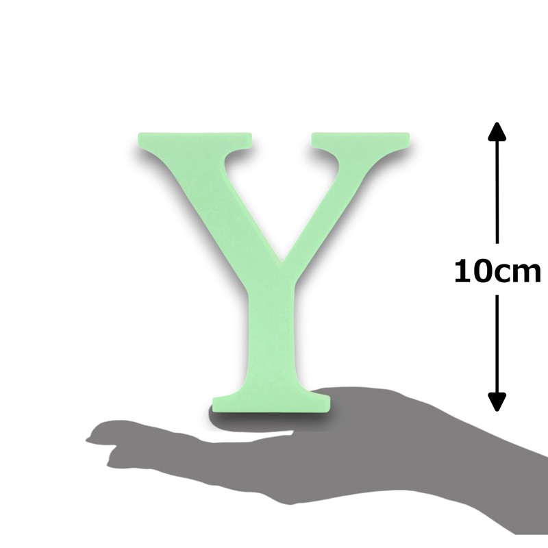 10cm Alphabet Letter Green Clarity Canvas Initial Object (Y)