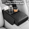 Auto Center Console Armrest Cushion With 2 Cup Holder PU