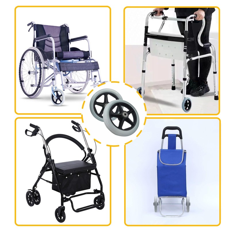2 Pack Wheelchair Wheel - Environmentally Friendly PU material,6 Inch