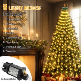 Bigzom Christmas Tree Fairy Lights 2.5 m Christmas Decoration Christmas Lighting with 8 Light Modes, 400 LEDs Christmas Decoration Fairy Lights Indoor and Outdoor for Christmas, Parties, Decoration,