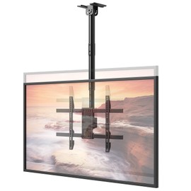 Ceiling TV Mount for 43-86 Inch, Hanging TV Mount Supports up to 132lbs, Hanging Adjustable Ceiling Bracket Fits Most LCD LED OLED 4K TVs, Max VESA 600x400mm, Black