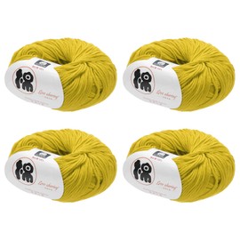 Rebower Cotton Yarn,100% Cotton Soft Knitting Yarn [for Hand DIY Bag Cushion Crocheting Knitting Projects Home Decor], -4 Skeins/4×218yards/4×4.54oz/Dark Yellow