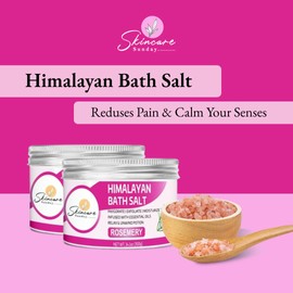 Skincare Sunday Himalayan Bath Salts – Pack of 2 | Infused with Minerals and Essential Oils - Invigorate | Exfoliate | Moisturize | Detoxify | Cleanse - Relaxing & unwinding Potion (Rosemary)