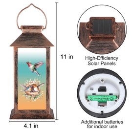 Solar Lanterns for Garden Decor,Waterproof Design Ideal Birthday Gifts for Women, Mom, and Grandma Solar LED Hanging Lights for Yard, Patio, Lawn, and Porch(Hummingbird)