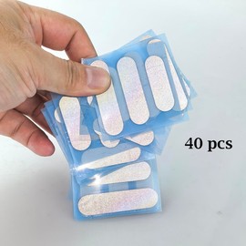 NOZUONO High Visibility Silver Reflective Heat Transfer Vinyl Elastic Iron On Stickers for Clothing Bags T-Shirt Hat ST-02 Strip 40pcs