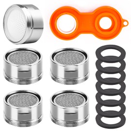 Encuryna Wasserhahn Strahlregler M28,5 Stück Wasserhahn sieb Einsatz Außengewinde Wasserhahn Aufsatz 7 Dichtung und Ein Wasserhahnbelüfter Schraubenschlüssel für Wasserhähne