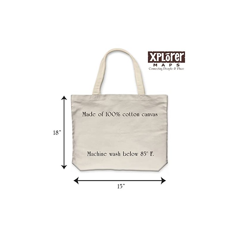 Xplorer Maps Zion National Park Map Canvas Tote Bag with
