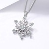 Zolkamery Silver Christmas Necklace for Women, 925 Sterling Silver Snowflake