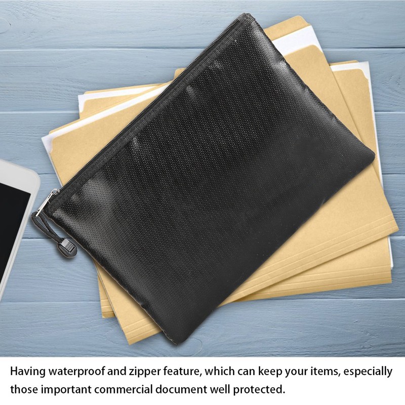 27 x 16cm Waterproof Fireproof File Document Organizer Storage Bag