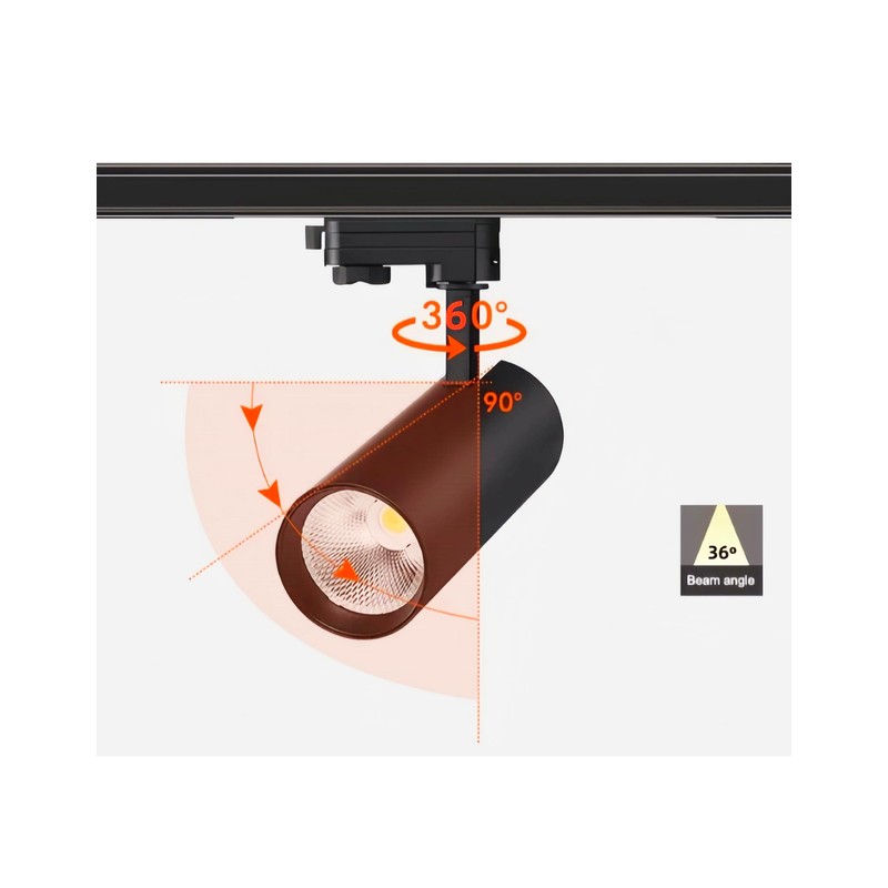 ONSSI® LED Spotlight 35 W for 2-Core Single-Phase Power Rail,