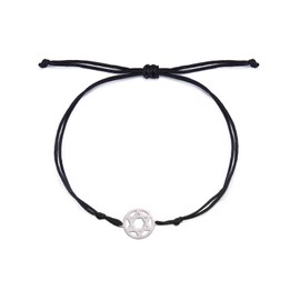 Dreamtimes Star of David Bracelet Stainless Steel Hexagram Pendant Jewish Bracelet Star of David Jewish Jewelry for Women Mens (SILVER-B)