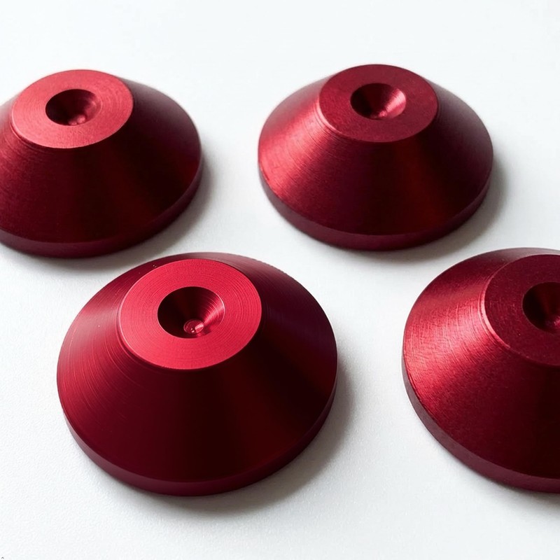 PrecisionGeek Cone Spike Pads, CNC Machined Insulation Washers for Hi-Fi