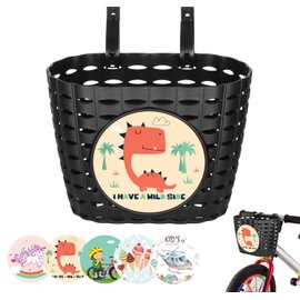 OUOQI Children's Bicycle Basket, Portable Bicycle Basket, Front Bicycle Basket, Children's Bicycle Handlebar Basket, Plastic Handlebar Basket Front, Bike Basket for Children, Plastic Bicycle