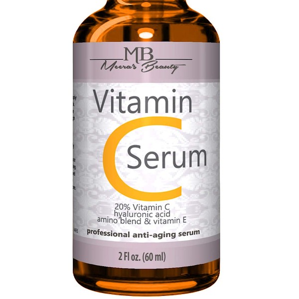 DOUBLE SIZED (2 oz) PURE VITAMIN C SERUM FOR FACE 20% With Hyaluronic Acid - Anti Wrinkle, Anti Aging, Dark Circles, Age Spots, Vitamin C, Pore Cleanser, Acne Scars, Organic Vegan Ingredients