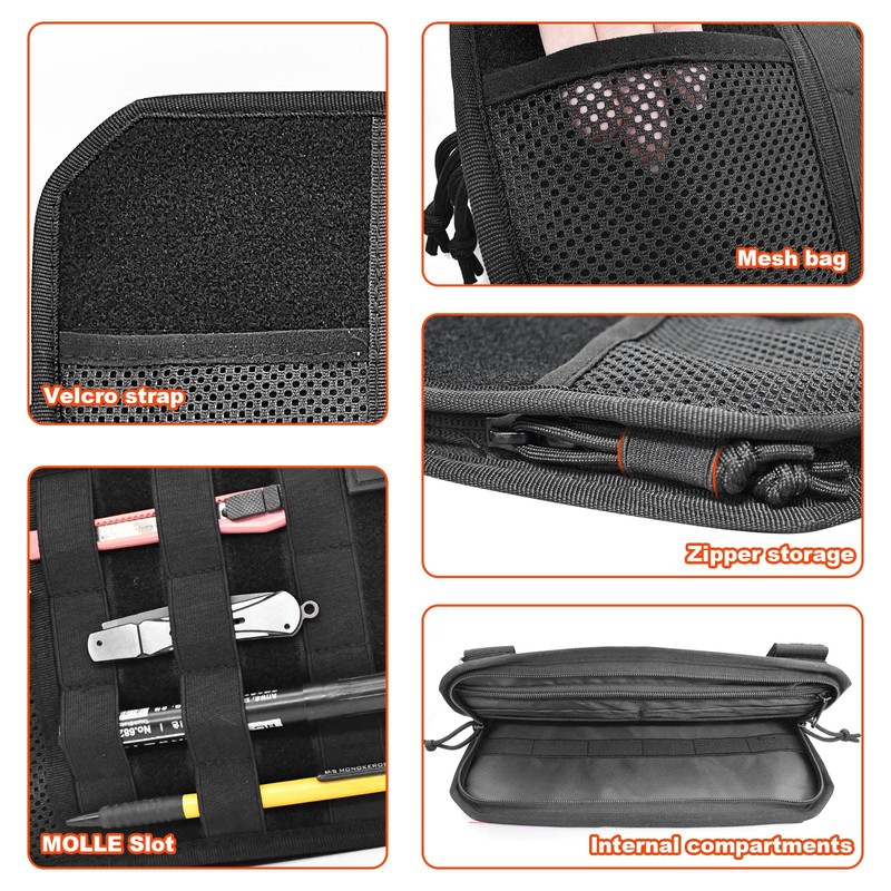 1000D Sun Visor Organizer with Zipper Visor Storage Pouch, Car