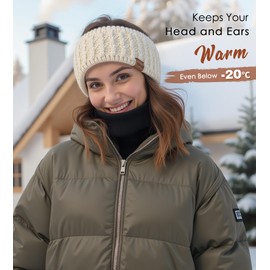 Sofier Winter Headbands for Women 3 Packs Knit Ear Warmers Soft Fuzzy Fleece Lined Cold Weather Ear Muffs Christmas Stocking Stuffers Gifts