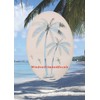 Oval Leaning Palm Trees Etched Window Decal Vinyl Glass Cling