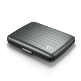 OGON Aluminium Wallet Smart Case V2 Large - Hidden Compartment for Coins and Notes - RFID Protection Card Holder - Capacity 10 Cards and Banknotes, Aluminium platinum, Minimalist