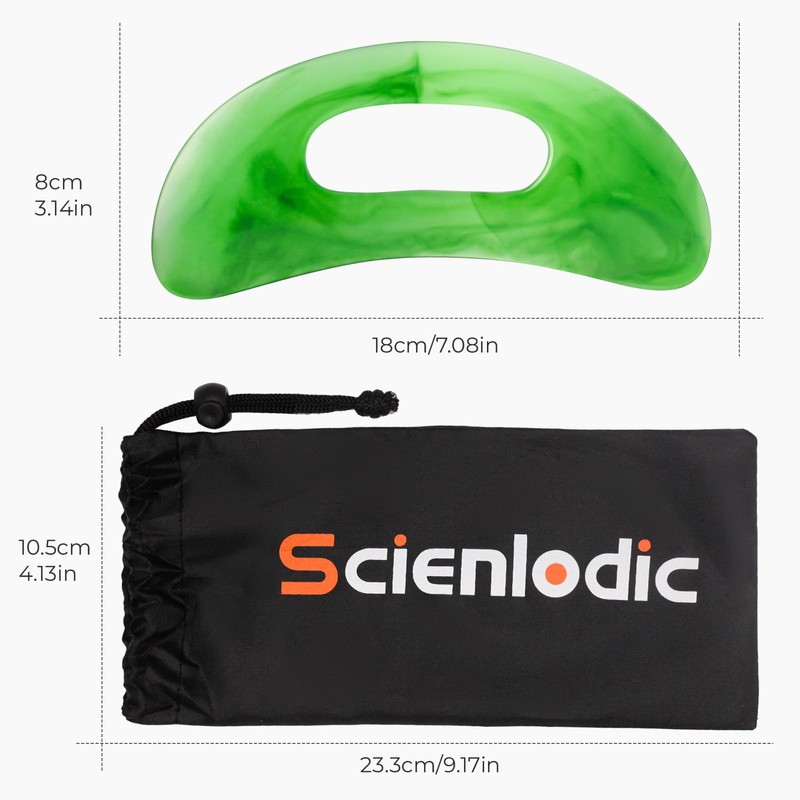 Scienlodic Body Gua Sha Massage Tool with Handle, Larger Guasha