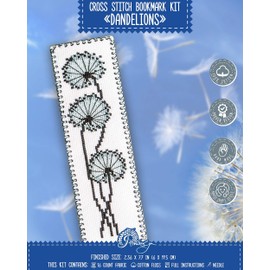 Povitrulya Counted Cross Stitch Kit Dandelions - DIY Kit for Adults or Kids - Funny Embroidery Bookmark