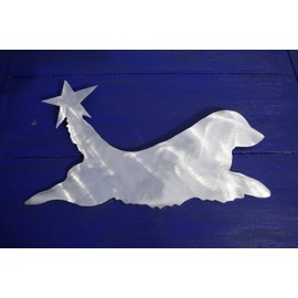 Golden Retriever Dog Christmas Tree Topper, Holiday Decoration, Aluminum