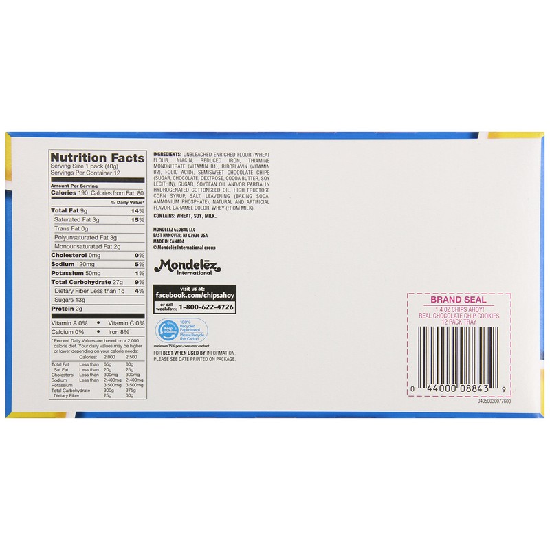 Chips Ahoy! Cookies (Crunchy Chocolate Chip, 1.4-Ounce Bags, 48-Pack)